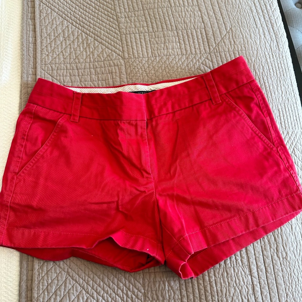J CREW WOMEN’S RED CHINO SHORTS SIZE 4